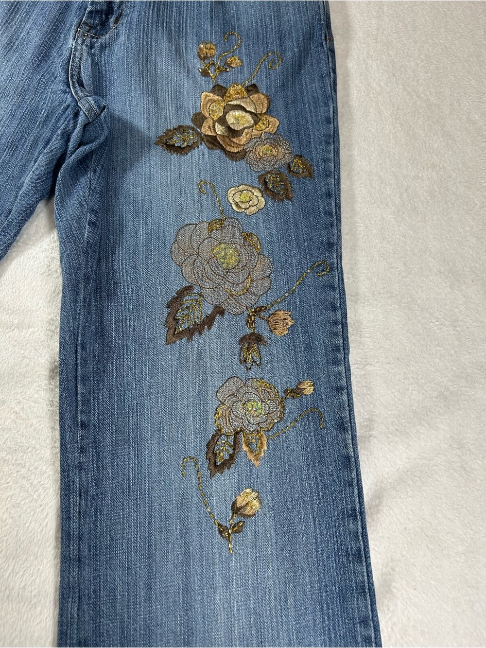 Westport Jeans Women’s Sz 14 High Rise Embroidered Boho Y2K Retro Festival - Picture 7 of 10